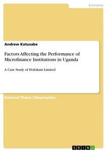 Titel: Factors Affecting the Performance of Microfinance Institutions in Uganda