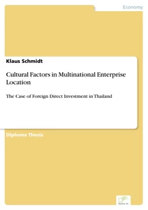 Titel: Cultural Factors in Multinational Enterprise Location