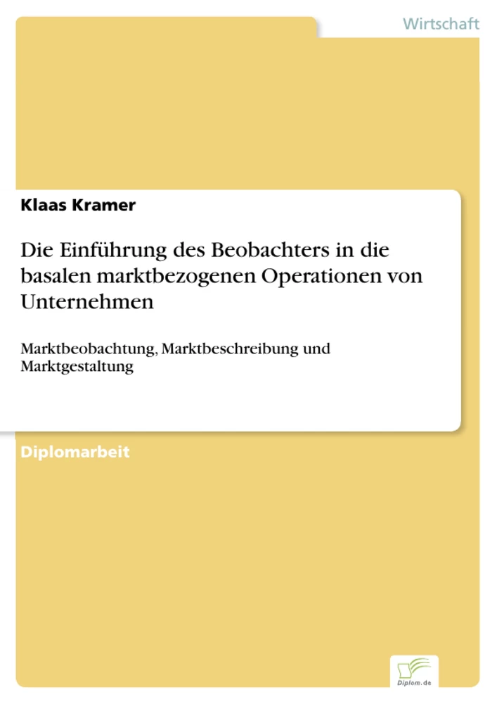 Titel: Die Einführung des Beobachters in die basalen marktbezogenen Operationen von Unternehmen