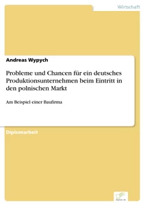 Titel: Probleme und Chancen für ein deutsches Produktionsunternehmen beim Eintritt in den polnischen Markt
