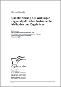 Titel: Quantifizierung der Wirkungen regionalpolitischer Instrumente: Methoden und Ergebnisse