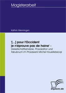 Titel: '[...] pour l'Occident je n'éprouve pas de haine' - Gesellschaftsanalyse, Provokation und Tabubruch im Prosawerk Michel Houellebecqs