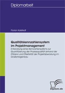 Titel: Qualitätskennzahlensystem im Projektmanagement: Entwicklung eines Kennzahlensystems zur Quantifizierung der Prozessqualität anhand der Effizienz und Effektivität der Projektabwicklung im Großanlagenbau