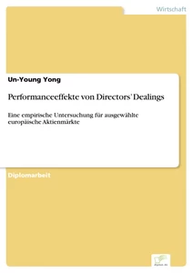Titel: Performanceeffekte von Directors’ Dealings