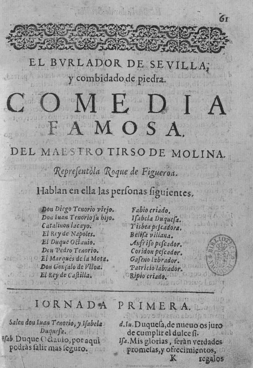 Image 1Primera página de El burlador de Sevilla, edición facticia de Faxardo y Lyra (1629-30, Sevilla).