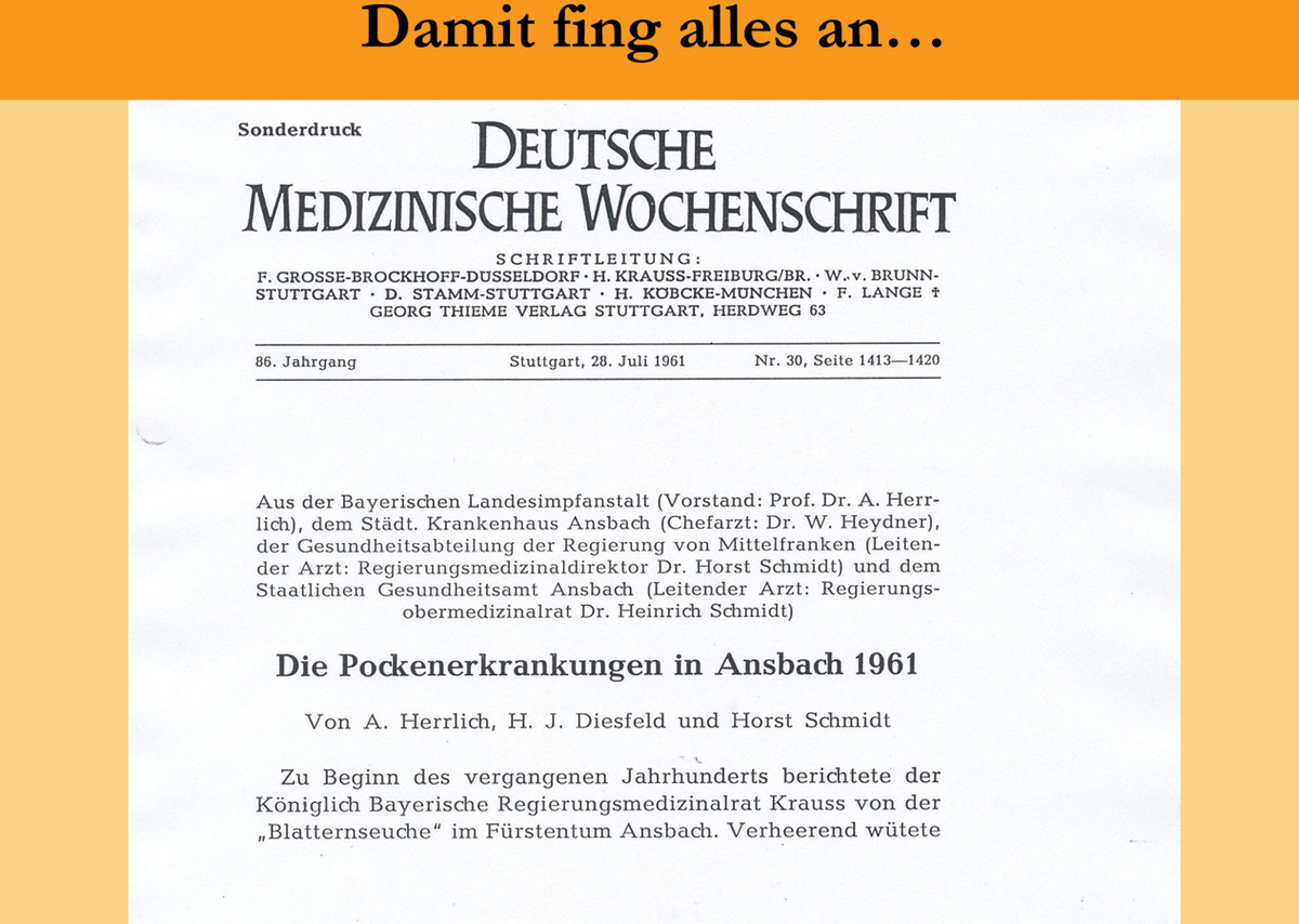 Abbildung 2Mit den Pocken in Ansbach/Mfr. 1961 fing alles an. (Quelle: privat)