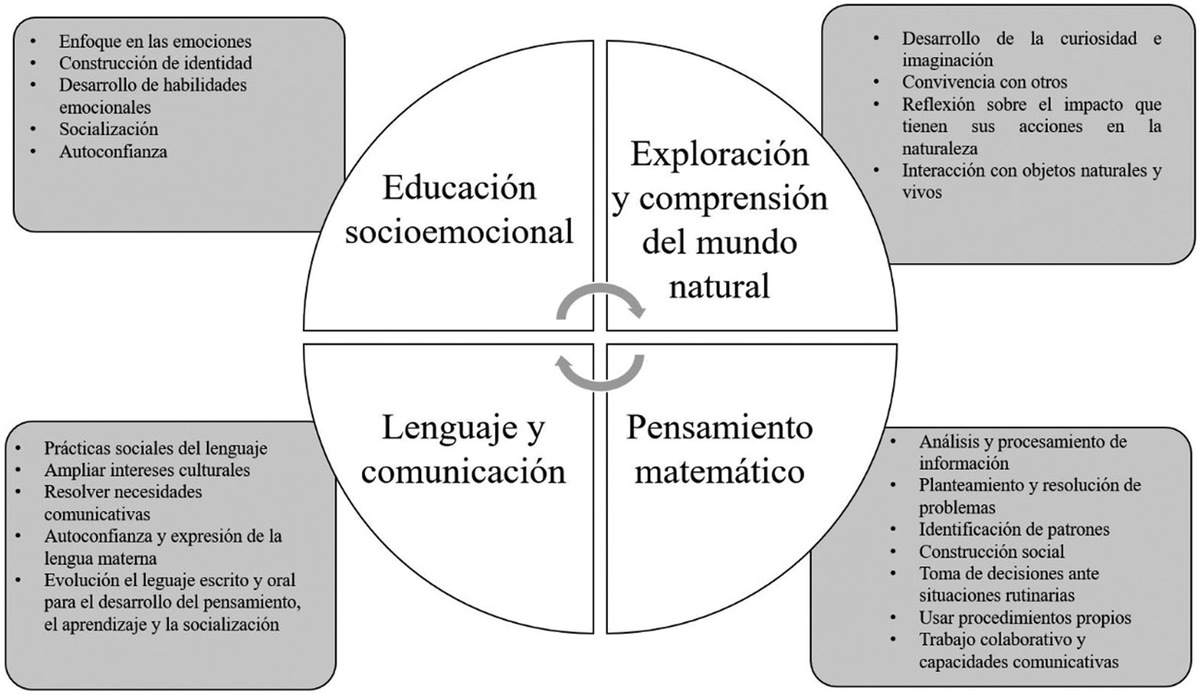 Figura 1Los ejes del currículo preescolar en México.