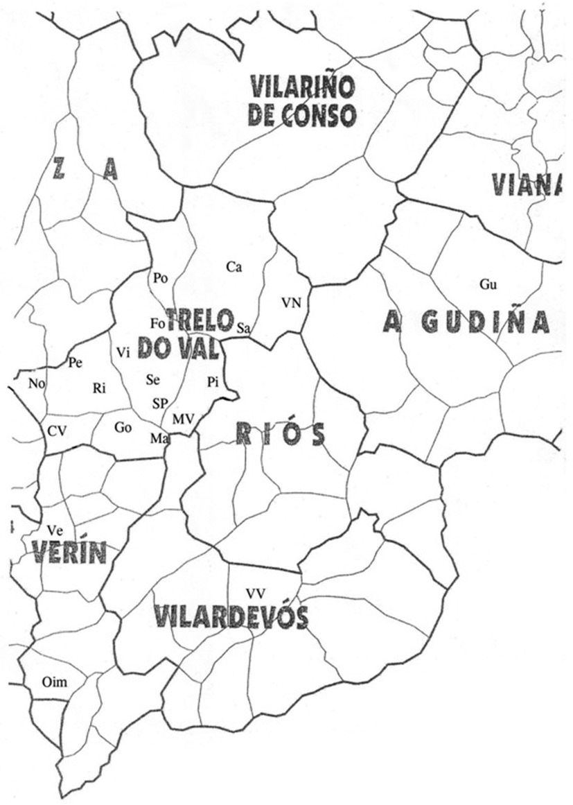 Mapa 2:Puntos de Castrelo do Val.