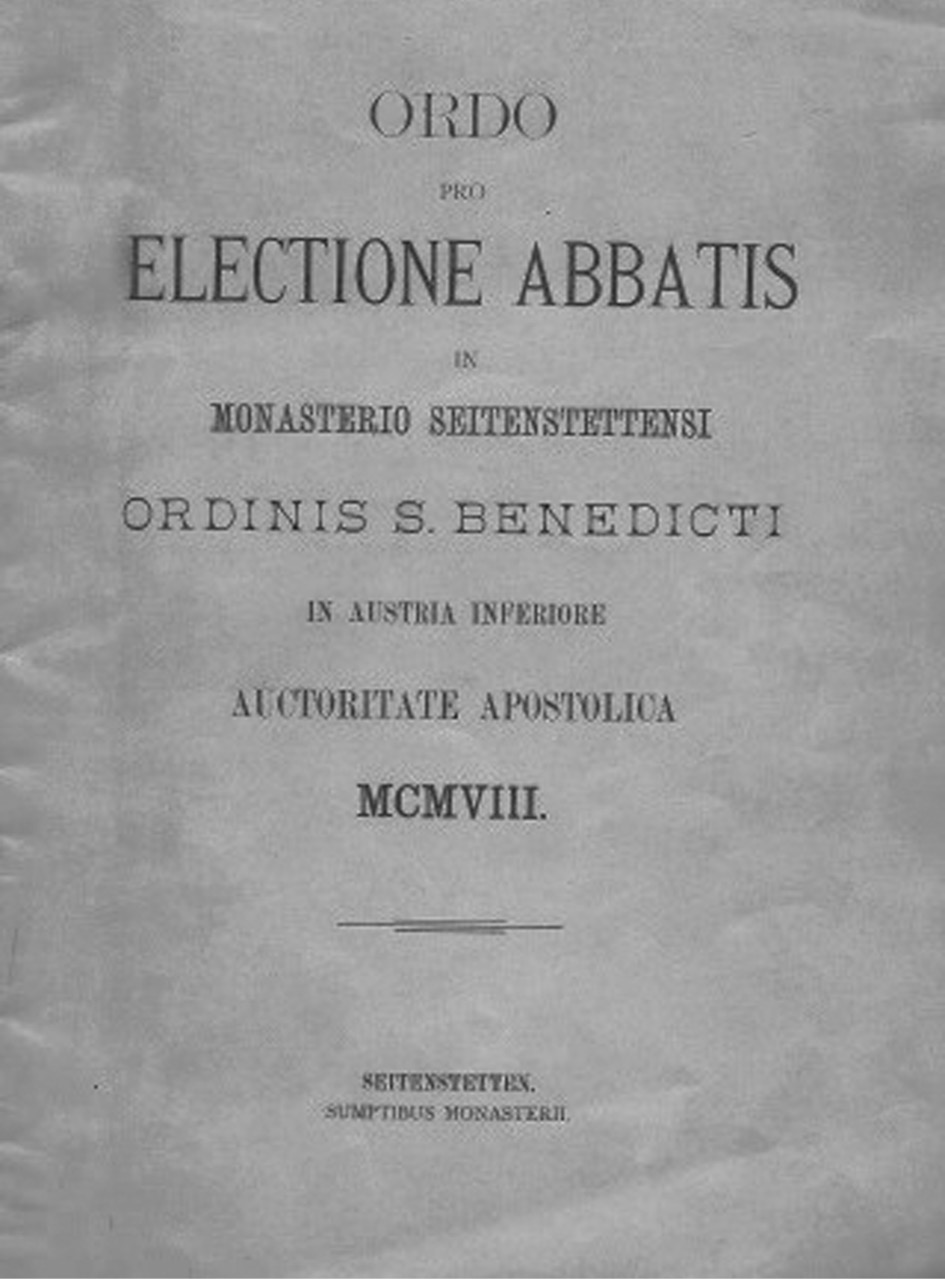 Abb. 14:Verordnung zur Abtwahl in Seitenstetten 1908