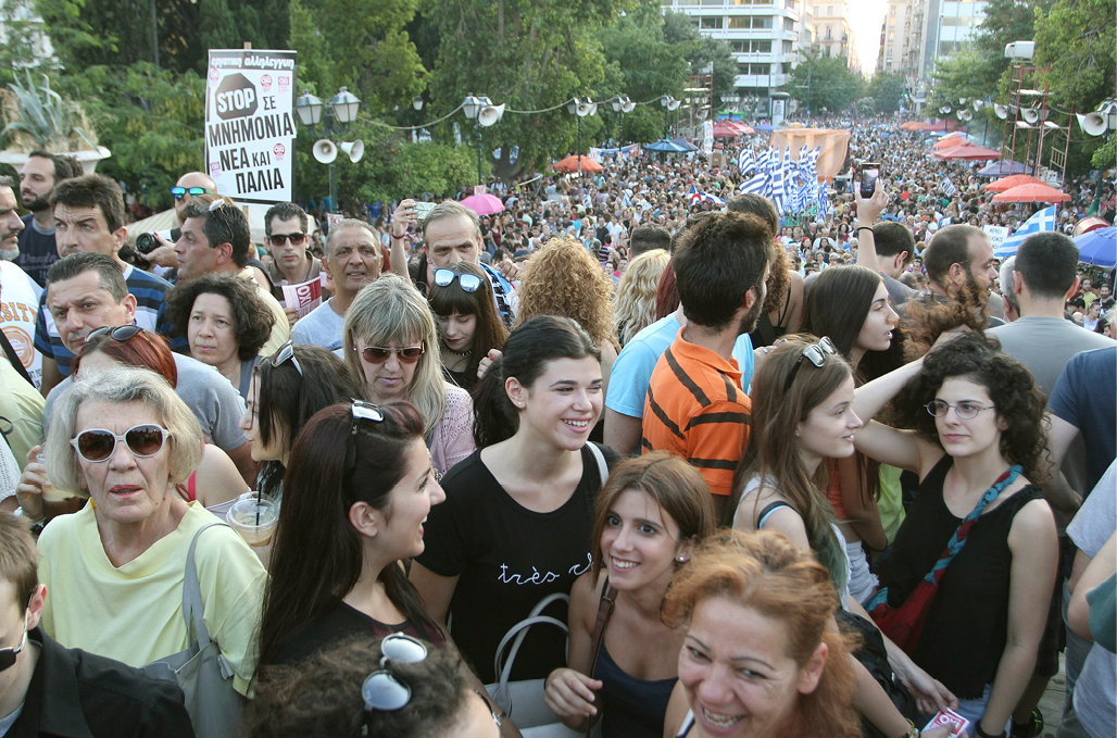 Massendemonstration in Athen zwei Tage vor dem Referendum