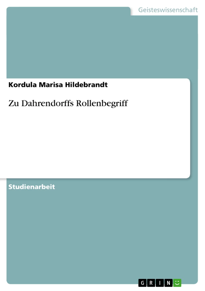 Titre: Zu Dahrendorffs Rollenbegriff