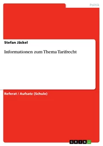 Título: Informationen zum Thema Tarifrecht