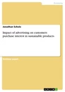 Titel: Impact of advertising on customers purchase interest in sustainable products