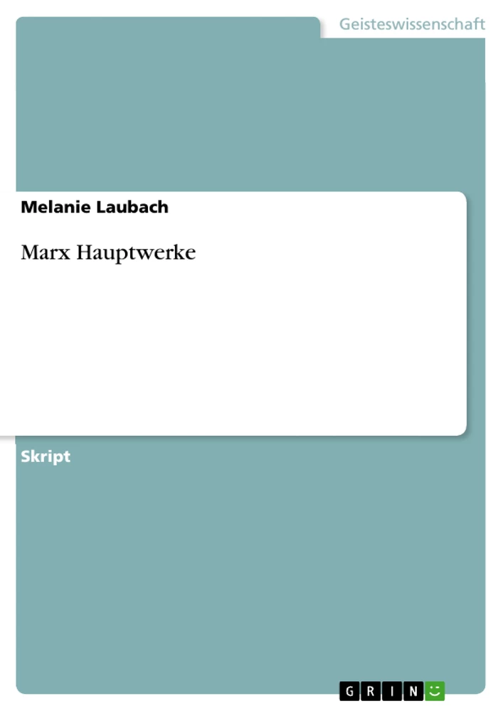 Titel: Marx Hauptwerke