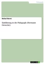 Title: Einführung in die Pädagogik (Hermann Giesecke)