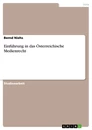 Titre: Einführung in das Österreichische Medienrecht