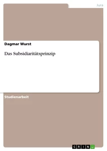 Titre: Das Subsidiaritätsprinzip