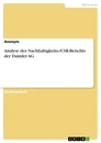 Title: Analyse des Nachhaltigkeits-/CSR-Berichts der Daimler AG