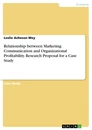 Title: Relationship between Marketing Communication and Organizational Profitability. Research Proposal for a Case Study