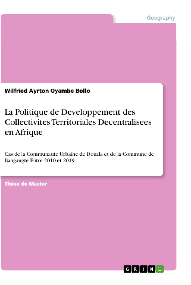 Titel: La Politique de Developpement des Collectivites Territoriales Decentralisees en Afrique