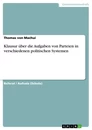 Title: Klausur über die Aufgaben von Parteien in verschiedenen politischen Systemen