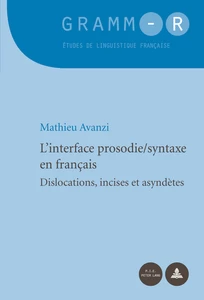 Titre: L’interface prosodie/syntaxe en français
