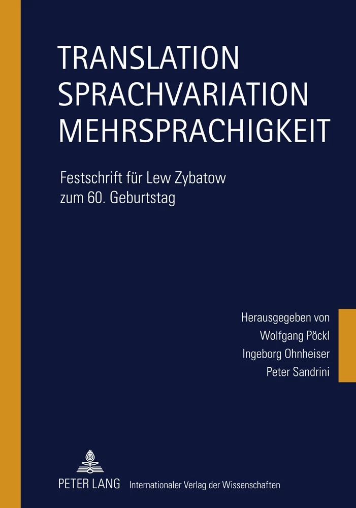 Title: Translation – Sprachvariation – Mehrsprachigkeit