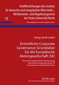 Titel: Einheitliche Corporate Governance-Grundsätze für die Europäische Aktiengesellschaft (SE)