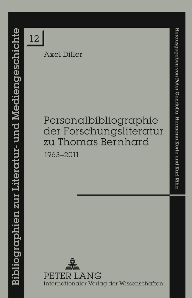 Titel: Personalbibliographie der Forschungsliteratur zu Thomas Bernhard