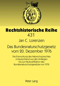 Title: Das Bundesnaturschutzgesetz vom 20. Dezember 1976