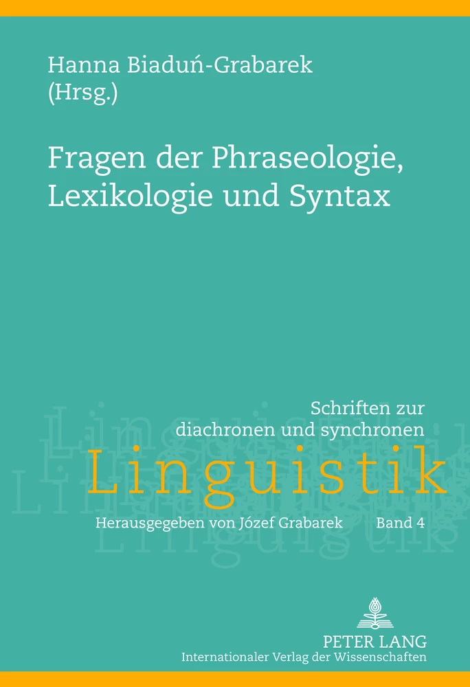 Titel: Fragen der Phraseologie, Lexikologie und Syntax
