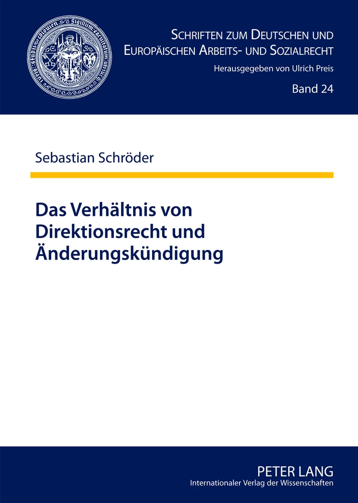 Titel: Das Verhältnis von Direktionsrecht und Änderungskündigung