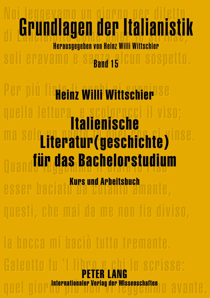 Titel: Italienische Literatur(geschichte) für das Bachelorstudium