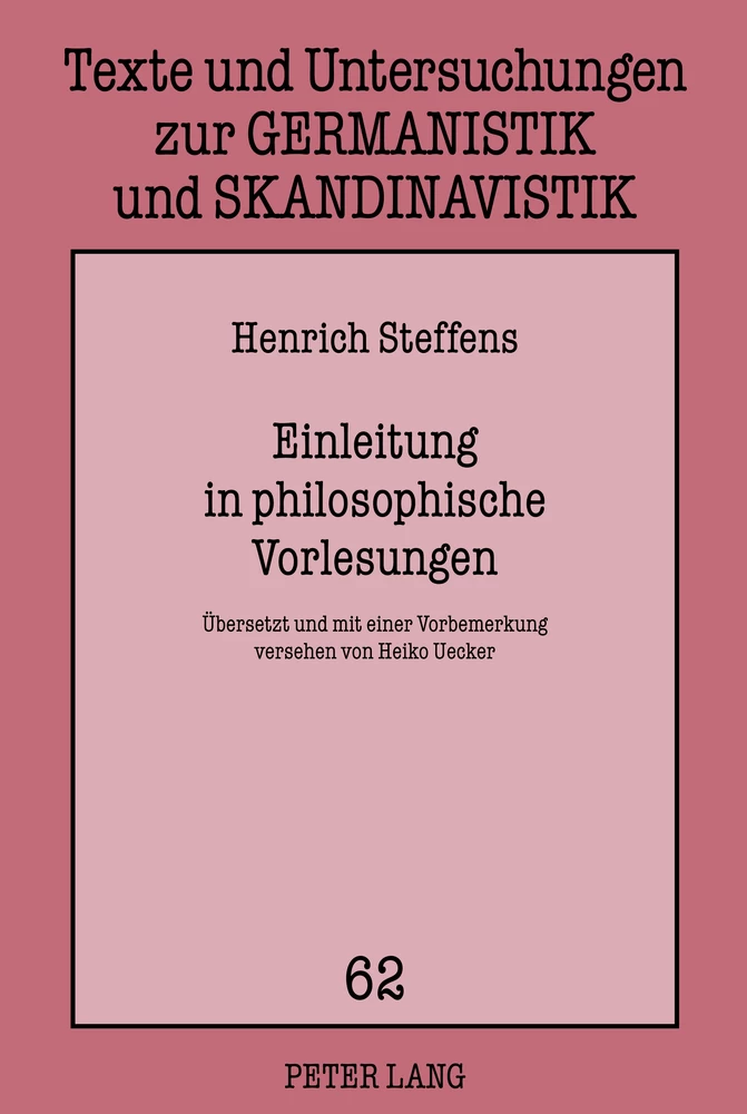 Title: Einleitung in philosophische Vorlesungen