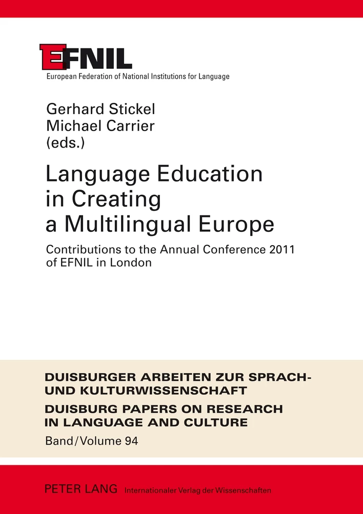 Title: Language Education in Creating a Multilingual Europe