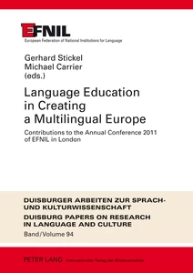 Title: Language Education in Creating a Multilingual Europe