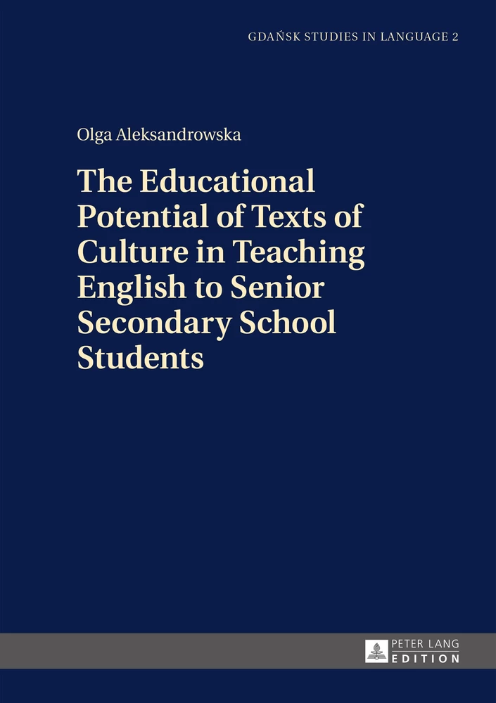 Title: The Educational Potential of Texts of Culture in Teaching English to Senior Secondary School Students
