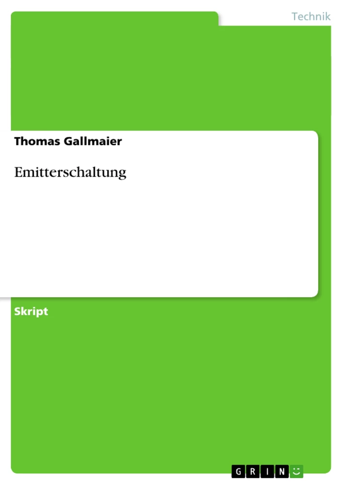 Titre: Emitterschaltung