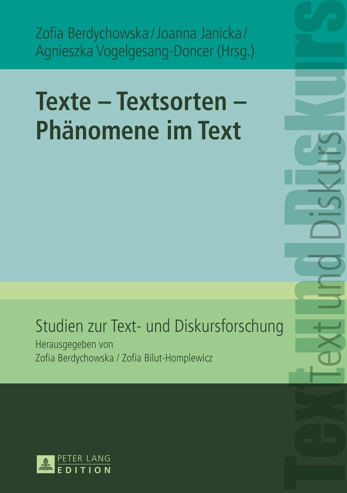 Titel: Texte – Textsorten – Phänomene im Text