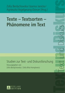 Title: Texte – Textsorten – Phänomene im Text