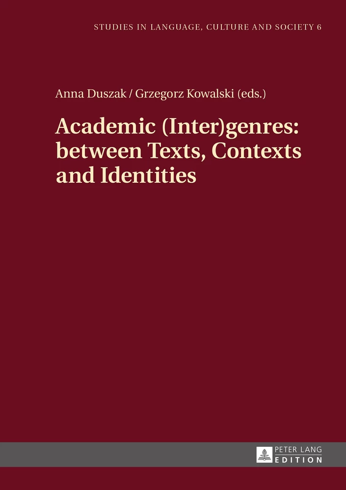 Title: Academic (Inter)genres: between Texts, Contexts and Identities