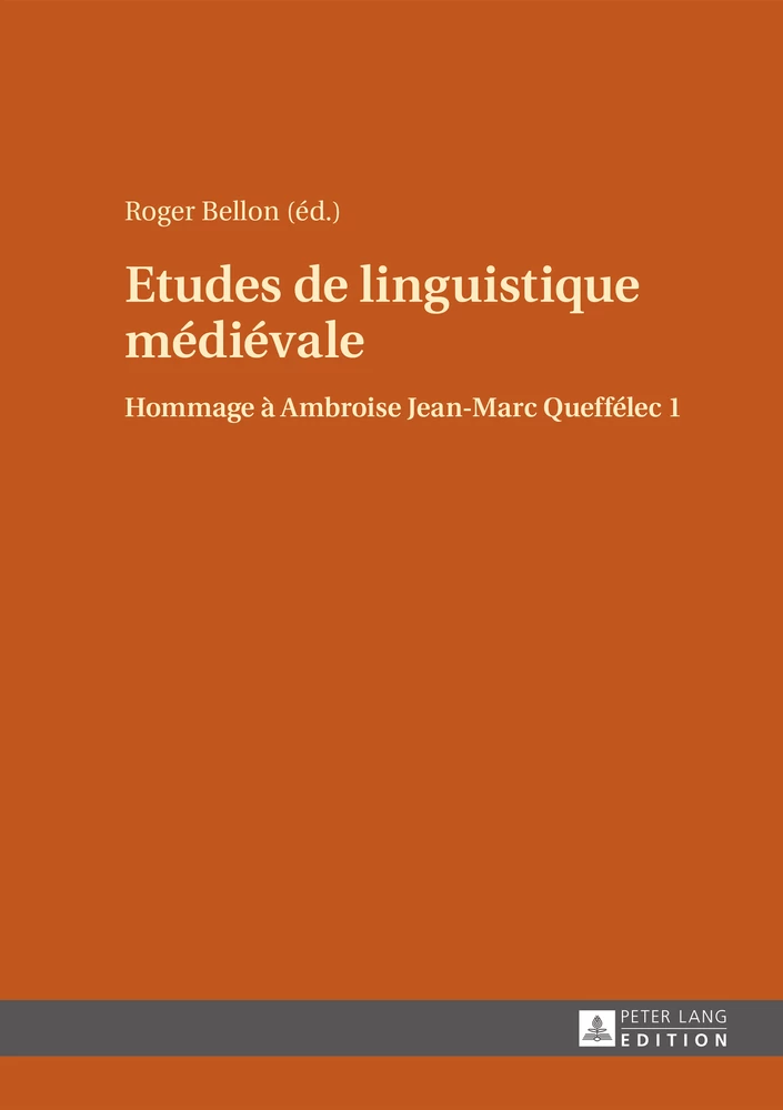 Titre: Etudes de linguistique médiévale