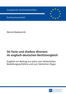 Title: De facto und shadow directors im englisch-deutschen Rechtsvergleich