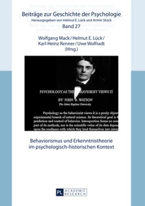 Title: Behaviorismus und Erkenntnistheorie im psychologisch-historischen Kontext