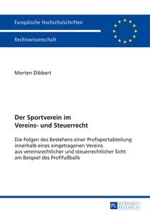 Title: Der Sportverein im Vereins- und Steuerrecht