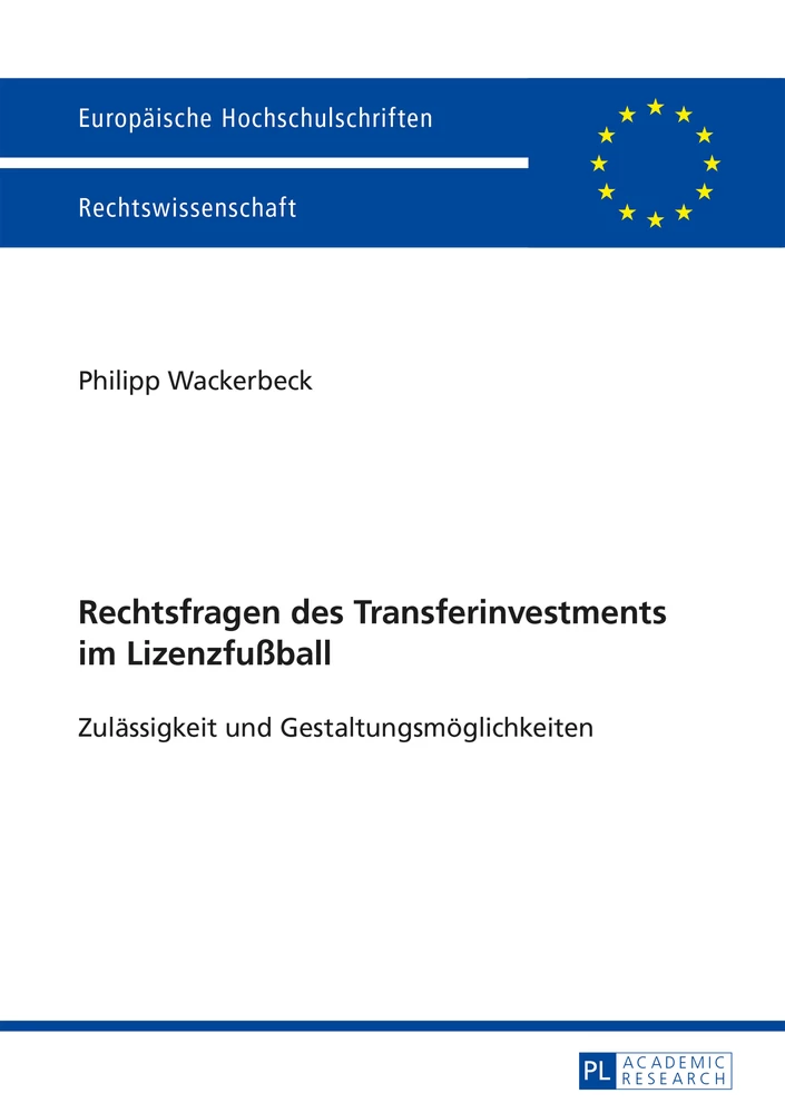 Title: Rechtsfragen des Transferinvestments im Lizenzfußball