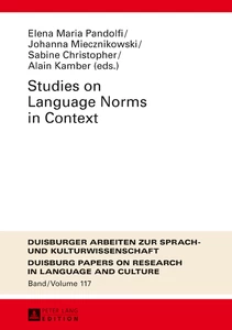 Titre: Studies on Language Norms in Context