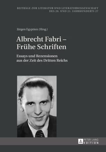 Title: Albrecht Fabri – Frühe Schriften