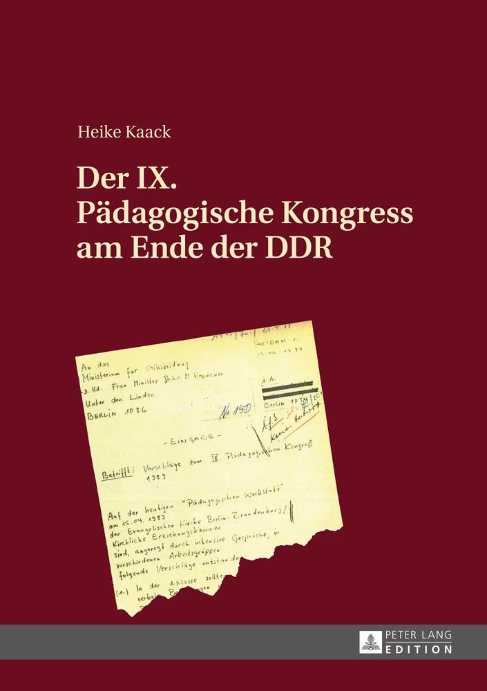 Titel: Der IX. Pädagogische Kongress am Ende der DDR