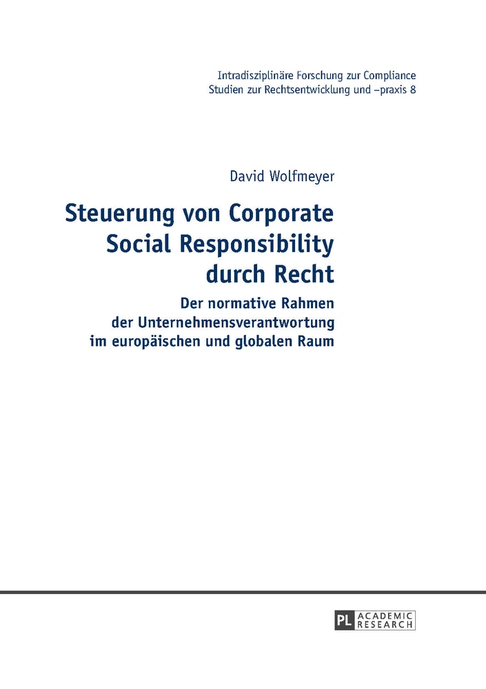 Titel: Steuerung von Corporate Social Responsibility durch Recht